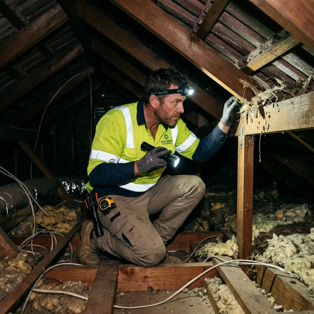 Technician using detection equipment to locate a dead rat inside a Altona Meadows wall cavity